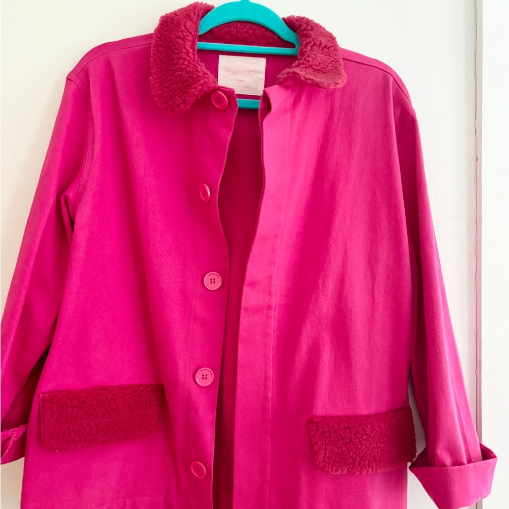 Ban.do Hot Pink Chore Jacket Large